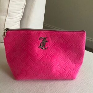 JUICY COUTURE VELOUR EMBROIDERED COSMETIC BAG